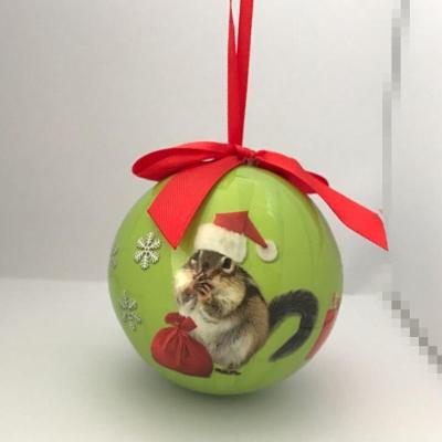 China Christmas decorations & Promotion Lovely Gift 6cm Squirrel Printing Christmas Hanging Ornament for sale