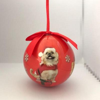 China Christmas decorations & Promotion Gift Top Selling Outdoor Christmas Decoration , 6cm Diameter Christmas Ball With Pet Printing for sale