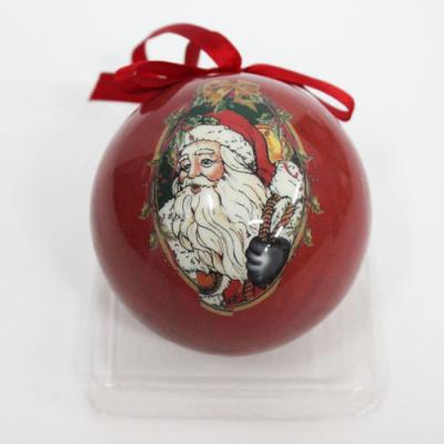 China Crystal Christmas Tree Decoration Santa Claus Printing Christmas Tree Ornament for sale