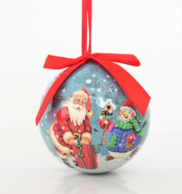 China 2022 New Promotional Gift Christmas Tree Bauble 60mm Diameter Christmas Foam Ball Hand Painted Hanging Logo Template for sale