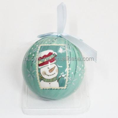 China Christmas New Design Printed Foam Christmas Ball For Christmas Tree Decoration for sale