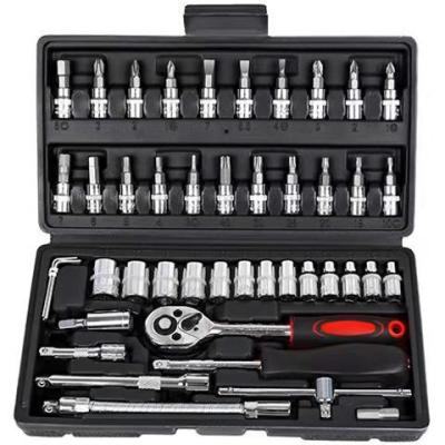 China Auto repair 46pcs Hardware tool kit Manual kit home repair kit auto repair general household hand tool set Woodworking Combination Tool for sale