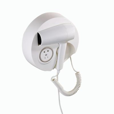 China Other Hotel Appliances Plastic Commercial Hair Dryer Wall Mount Hotel Hair Dryer With Shaver Plug for sale