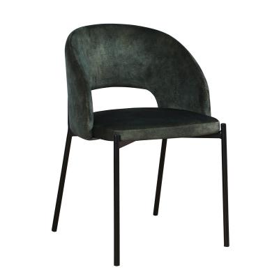 China Comfortable Foam Dining Chair Modern Design Cafe Restaurant Black High Quality Velvet Upholstered Dining Chairs for sale