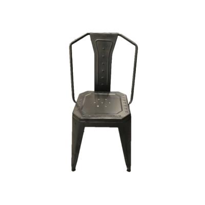 China Modern popular antique iron stackable restaurant dining vintage style industrial metal dining chair for sale for sale