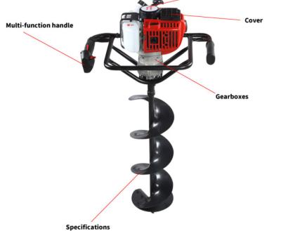 China Taladro de gas del cavador 51.7CC del agujero de poste del gas del plantación de árboles 500m m en venta
