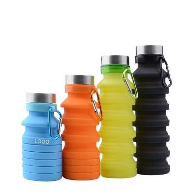 China Viable creative silicone running fitness outdoor sports folding portable water bottle for sale