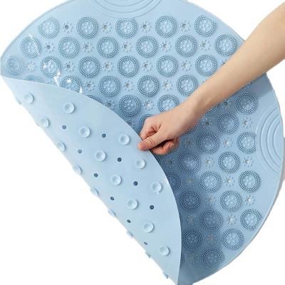 China Sustainable Best Price Eco - Friendly Round Shape Non Slip PVC Shower Mat With Massage Top And Strong Suckers At The Bottom for sale