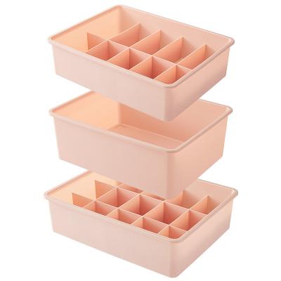 China Japan Style Multi Compartment Household Storage Box Grid Bra Underwear Storage Box for sale