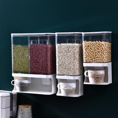 China Detachable Wall Mounted Plastic Cereal Dispenser Storage Box Airtight Food Storage Containers for sale