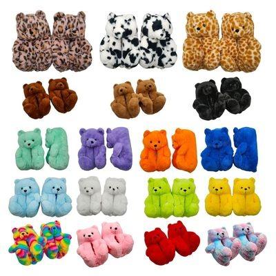 China 2021 fashion trend new arrivals slippers house indoor teddy home slippers women bearfurry children for sale