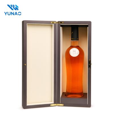 China Recyclable Popular New Design High Quality Silk Printing Logo MDF Wooden Single Wine Storage Box For Wholesale for sale