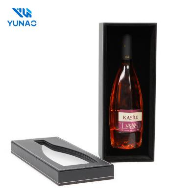 China Recyclable Custom High Quality PU Leather Wine Storage Box Case premium gift wine bottle packaging box single for sale