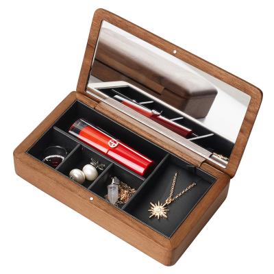 China Popular Manufacture Wholesale High Qualtity Earring Ring Jewelry Box  Case travel wood jewelry box for sale