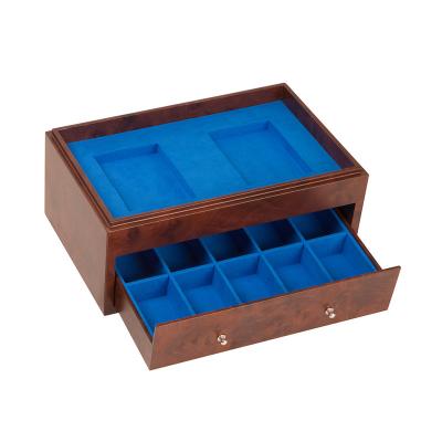 China Handmade ODM/OEM Factory High Luxury Wooden Poker Chip Box Handmade Lacquer Chip Storage Box for sale