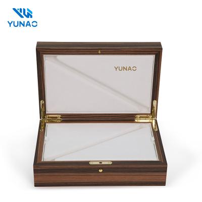 China Recycled Materials Luxury Manufacturer Hot Selling Veneer Finish White Velvet Insert MDF Wooden Single Pen Box Storage Case for sale