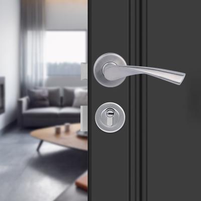 China Rectangle Modern Comfortable Design Antique Touch Style Well-used Stainless Steel Chrome Lever Door Handles Indoor Lock for sale