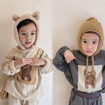 China Winter Casual Warm Fur Oversized Girl's Clothing Set Baby Clothes 2 Pieces Set For 1-7 Years Old for sale