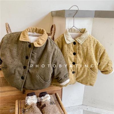 China Breathable Babies Cashmere Corduroy Coat Winter Clothes For Kids Designer Inspired Clothes for sale