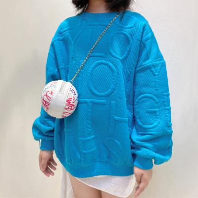 China Blue Anti-wrinkle Winter Crewneck Sweater Girls Kids Fall Clothing 2021 Boys Boutique Clothes for sale