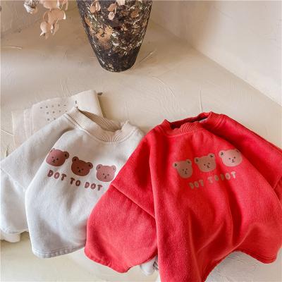 China Baby Sweater Girls Clothes Kids Winter Breathable Oversized Fleece Padded Pullover for sale