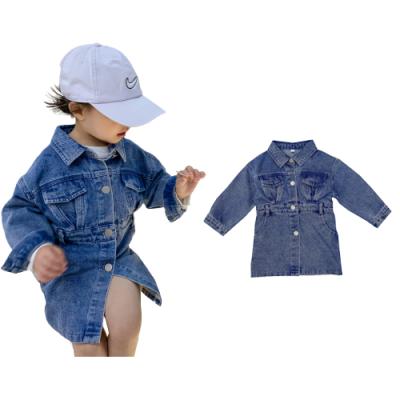 China Anti-wrinkle Kids Casual Denim Clothes Dress Girls Denim One Piece Dress for sale