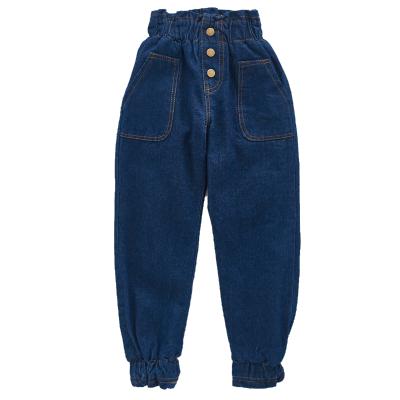 China Durable Cropped Denim Winter Style Flare Pants OEM Wholesale Kids Jeans Heated Pants Girls for sale