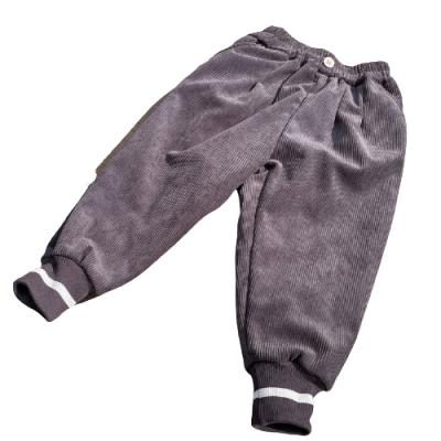 China Anti-wrinkle Kids Velvet Padded Pants Autumn Winter Corduroy Closing Soft Casual Pants for sale