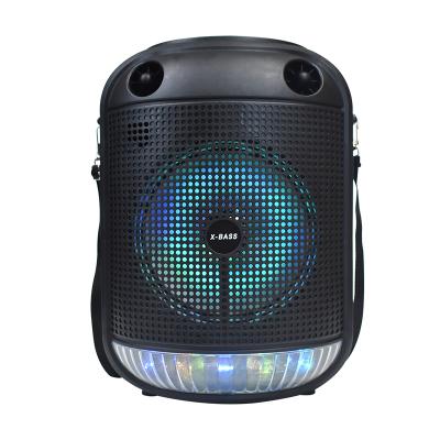 China Aoxin Cheap Price Colorful LED Light Wireless Portable 8 Inch Party Trolley Speaker With Led Light for sale