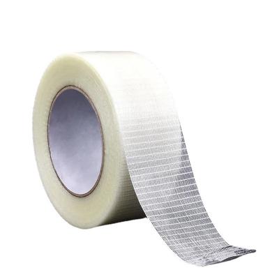 China Fiberglass Auxiliary Materials Grid Tape Bonding Super Sticky Cross Fastening Waterproof Wrapping High Viscosity ClearAdhesive Paper for sale