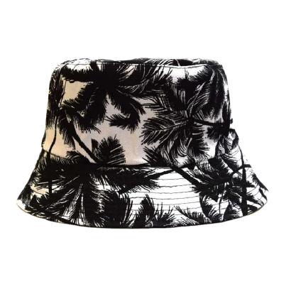 China 18.01.10 Top Quality Fresh Bucket Hat BTS Fashion Fishing Hats Custom Cool High Quality 100% Cotton Black White Character Printed Bucket Hat for sale