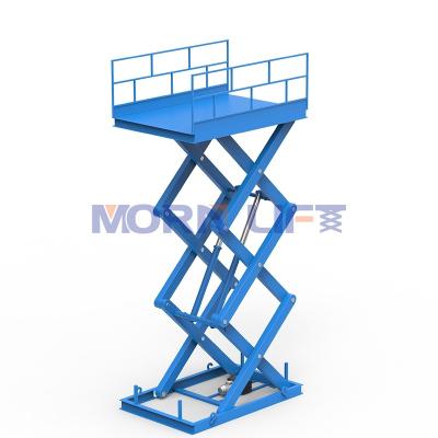 China Hotels MORNING 1000kg 2000kg 3000kg fixed scissor goods lift hydraulic scissor dock lift loading scissor lift table with CE ISO for sale