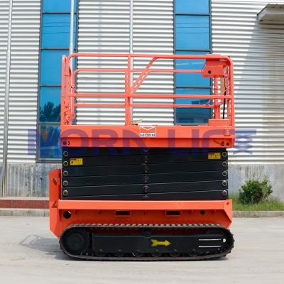 China MORNING 4m 6m 8m 10m 12m Hotels Crawler Scissor Lift Man Lift Diesel Tracked Scissor Lift With CE ISO for sale