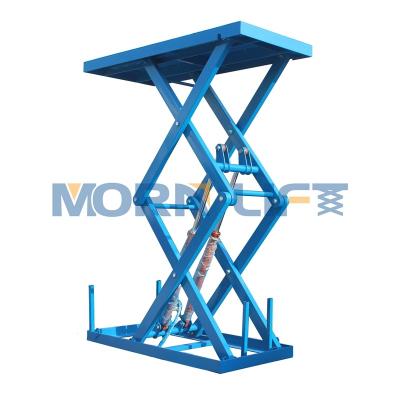 China For Vertical Hydraulic Scissor Lift Platform MORNING Pallet Dock Lift Table Electric Stationary Table Height 1300*900mm for sale