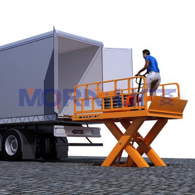 China Custom MORNING Docking Station Hotels Scissor Lift Cargo Lift Fixed Hydraulic Scissor Platform For Goods for sale