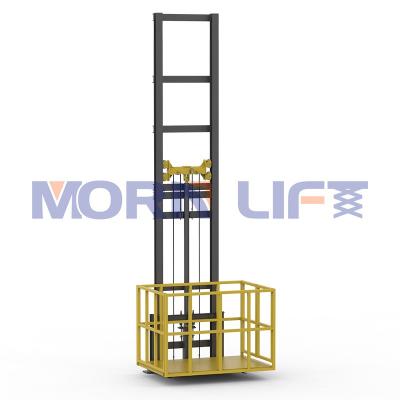 China Transferring goods between floors MORN hydraulic electric goods lift industrial mezzanine floor warehouse cargo lifter vertical freight elevator sales for sale