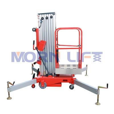 China Electric Single Mast Lift Man Lift Table Hydraulic Platform 670*660mm Aluminum Alloy Platform 670*660mm Table Height 220V Manual for sale