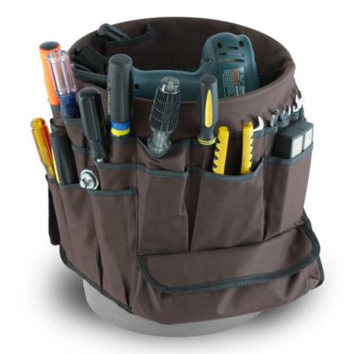 China PU Pockets Bucket Tool Organizer Nylon Tool Carrier Tool Multiple Pocket Bucket etc. polyester oxford canvas for sale