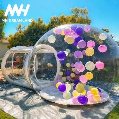 China Camping Hot selling inflatable dome tent for party bubble house with tunnel inflatable bubble tent for sale