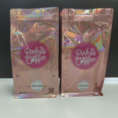 China Safety 500g Mylar Bags Coffee Bag Hologram Plastic Coffee Bag With Valve And Zipper for sale