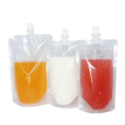 China Recyclable Eco Friendly BPA Free Stand Pouch Bag Packaging Juice Drinking Plastic Beverage Pouches Clear Custom for sale