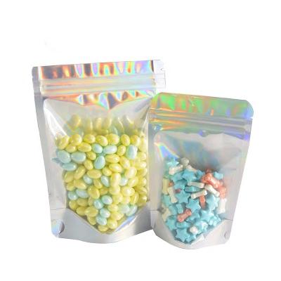 China Bolsa Zipper Printing Holographic Bag Laser Hologram Recyclable Zipper Lock Up Pouch Packaging Custom Plastic Ziplock Holder for sale