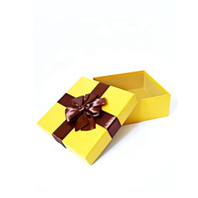 China 2 Pieces Handmade Gift Box Matte Ribbon Closure Lamination Rigid Box for sale