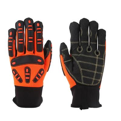 China Hard Cut Synthetic Leather Mechanic Work Impact Gloves Heavy Duty Men Women Palm Yard Garden House for sale