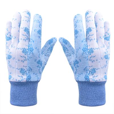 China Non-slip Breathable PVC Dots Cotton Household Yard Working Rose Garden Gloves for sale