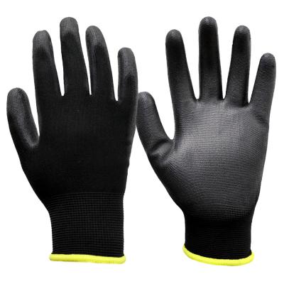 China Seamless Breathable Stretch Coated Palm Knit Precision Assembly Garden Automotive Polyurethane Nylon PU Dipped Construction Safety Work Gloves for sale