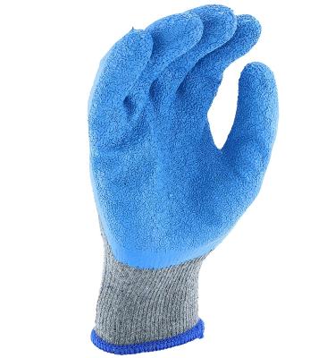 China Breathable Heavy Cotton Knitted Latex Dipped Palm Nitrile Dipped Palm Fingertips Work Safety Glove for sale