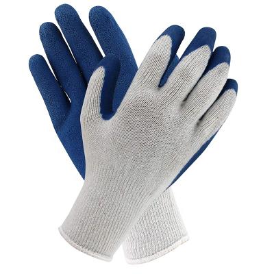 China Improve Grip Blue Rugged Dexterity Industry Dipped Ply Latex Palm Coated Protective Safety Work Rubber Gloves for sale