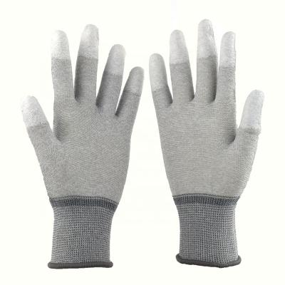 China Lightweight Carbon Fiber PC Computer Electronics Repair Work Coated Protection Anti Static CPU Finger Gloves ESD for sale