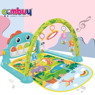 China Educational Toy Dinosaur Fitness Gym Lighting Toys Baby Foot Pedal Piano Music Play Mat for sale